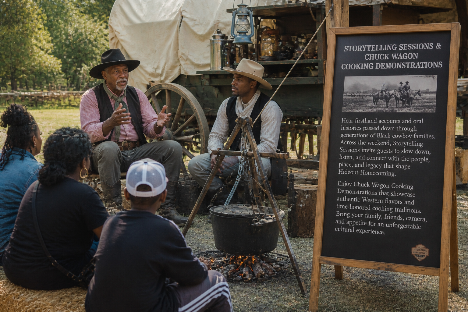 Storytelling Sessions & Chuck Wagon Cooking Demonstrations