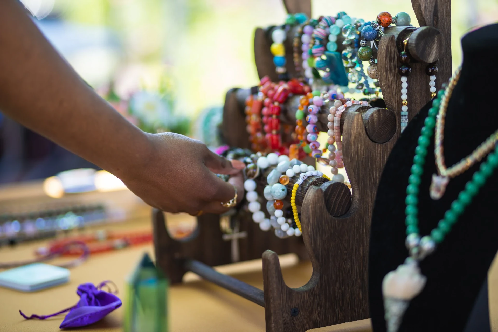 Handmade vendor goods at Hideout Homecoming Weekend